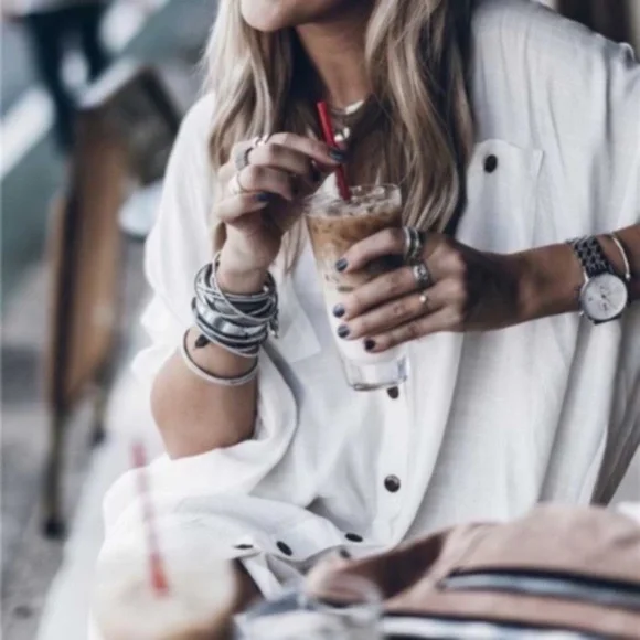 Cozy Black Button Down Shirt Dress linen minimalist - Picture 2 of 4